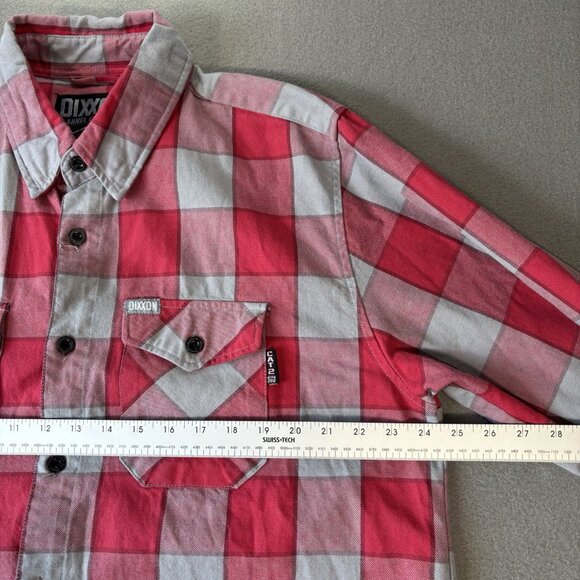 Dixxon Flannel Shirt Men XL Red Gray Plaid Fuego FR Flannel Flame Resistant Work - Picture 5 of 16